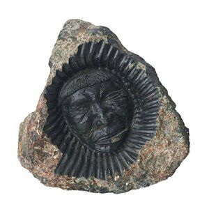 Inuit Stone Sculpture FACE Artist Joseph Shuqslak